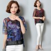 711 short sleeve digital printing chiffon shirt