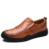 25580 thick flat bottom soft leather casual men's shoes