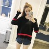 6017 college style round collar knitted sweater