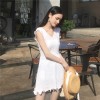 0152 Korea retro style solid color sleeveless knitted dress