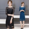 6842 yarn embroidery slim temperament dress