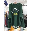 8186 Women's loose round neck letters long sleeve sweater