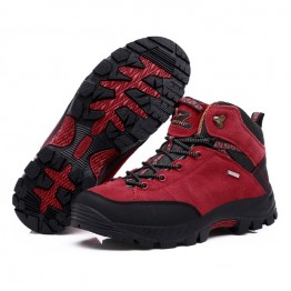 123098 winter warm thickening matte leather men's hiking shoes