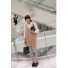 9965 V-neckline vest wool sleeveless dress + with white shirt