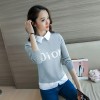 8542 shirt collar fake two pieces sweater