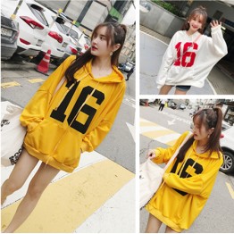 C1355 autumn number 16 printing hooded sweatshirt