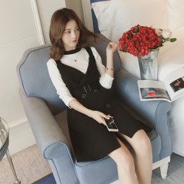 6826 fashion aristocratic tops with vest dress