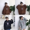 3185 Korean printing hooded loose sweatshirt