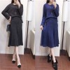 6622-1 elegant knitted sweater with skirt