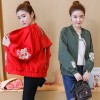 9901 stand letter zipper long sleeve loose short jacket