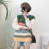 265 retro loose color matching sweater vest