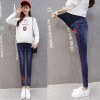 123 Rose embroidered pregnant women jeans