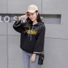 8566 hooded letters print loose sweatshirt