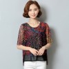 711 short sleeve digital printing chiffon shirt