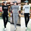 8092 round neck letters print sweatshirt with leisure sports pants