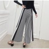 5559 elastic ice silk knitted wide leg pants