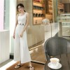 0151 Korean retro style Slim short letter vest with high waist casual pants