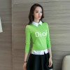 8542 shirt collar fake two pieces sweater