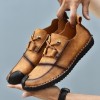 37370 rubbing belt wear-resistant soft bottom flat casual leather men's shoes