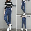 6396 large size women loose lacing waist slim feet jeans