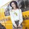 2815 embroidery lemon high waist short lantern sleeves sweater