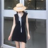 0152 Korea retro style solid color sleeveless knitted dress