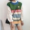 265 retro loose color matching sweater vest