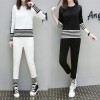 6212 European spring and autumn color matching tracksuit