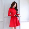 2622 autumn lace temperament high collar slim dress