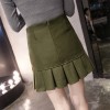 7186 fashion slim pleated wool skirt