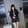 0632 leather round neck street style jacket