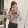 3055 temperament gold velvet fashion tops