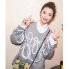 5080 bat sleeves stereoscopic lines loose sweatshirt