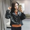 9946B slim handsome personality leather jacket