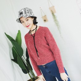 A165 loose round neck wool bottoming sweater