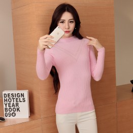 8205 semi-high collar pullover sweater