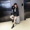 0632 leather round neck street style jacket