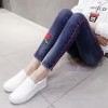 123 Rose embroidered pregnant women jeans