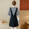 8821 large size cover belly fake two piece dress