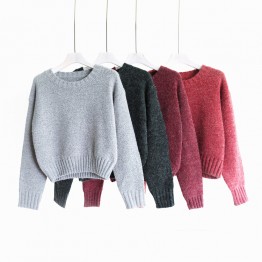 A165 loose round neck wool bottoming sweater