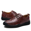 23980 leather belt wear-resistant thick soft bottom flat leathe men's shoes