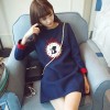 601 round neck pinch embroidery long sleeve pregnant women dress