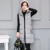 1655 feathers hooded hair ball long down vest jacket 