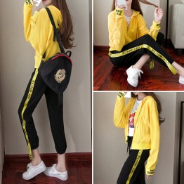 8611 sports and leisure fashion long sleeve jacket with pants