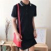 193 Korean fashion slim waist polo dress