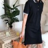 193 Korean fashion slim waist polo dress