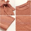 3648 Korean fashion sweet bow long sleeve split knitting dress