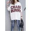 1821 letters print loose sweatshirt