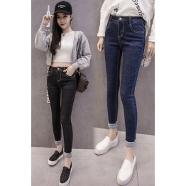 910 high waist high-elastic pencil jeans