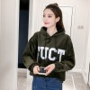 1821 Korean fashion hooded gold velvet sweatshirt